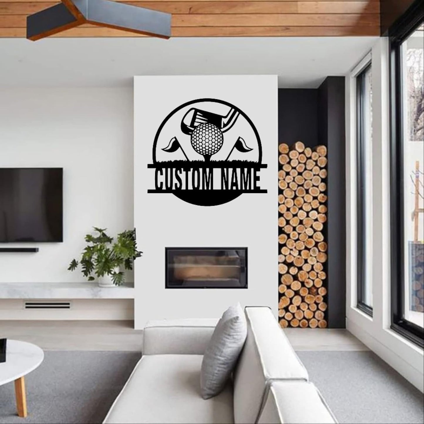 Custom Golf Wall Art - Personalized Golfer Decor - Metal Name Sign