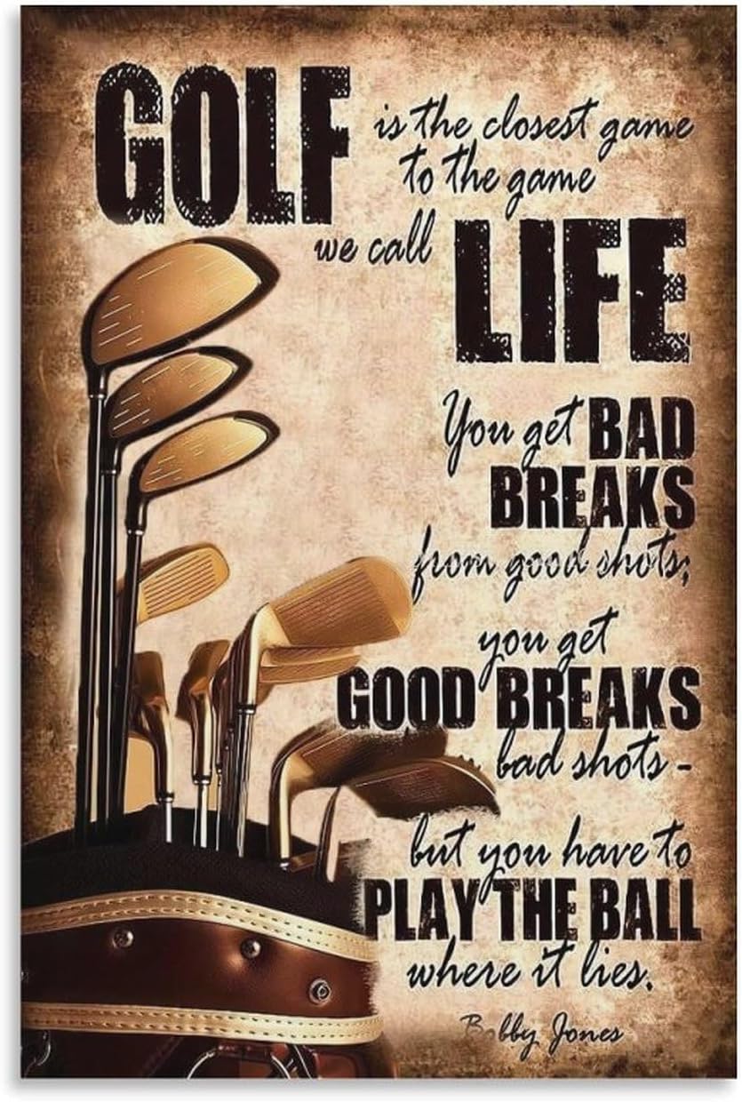 Golfing Classic Vintage Golf Life Art Posters, Sport Lovers Gifts, Canvas Painting And Wall Art Pictures Are Used For Room Aesthetics And Decoration 24x36inch(60x90cm)