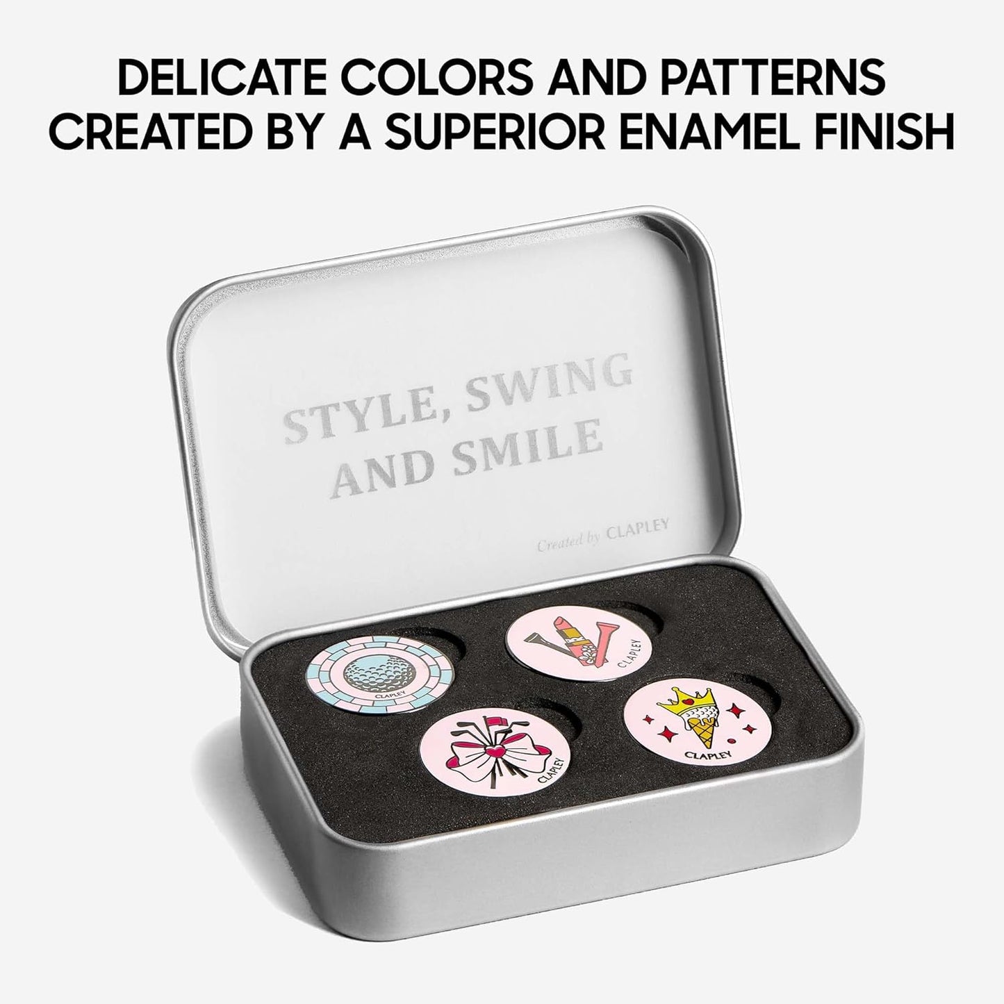 Ball Markers, 0.9 Inch, Made from Stainless Steel and Oven-Cured Enamel; an Essential Accessory for Golfers, Eye-catching and Easy to Spot On The Green, Pack of 4