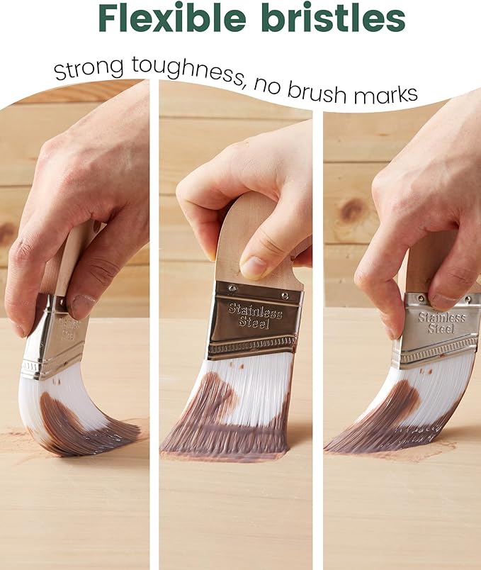 Voomey 2 Pack 2-Inch Angled Paint Brushes for Trim and Touch Up, Small Paint Brushes for Walls, Furniture, Wood Stain, and DIY Projects
