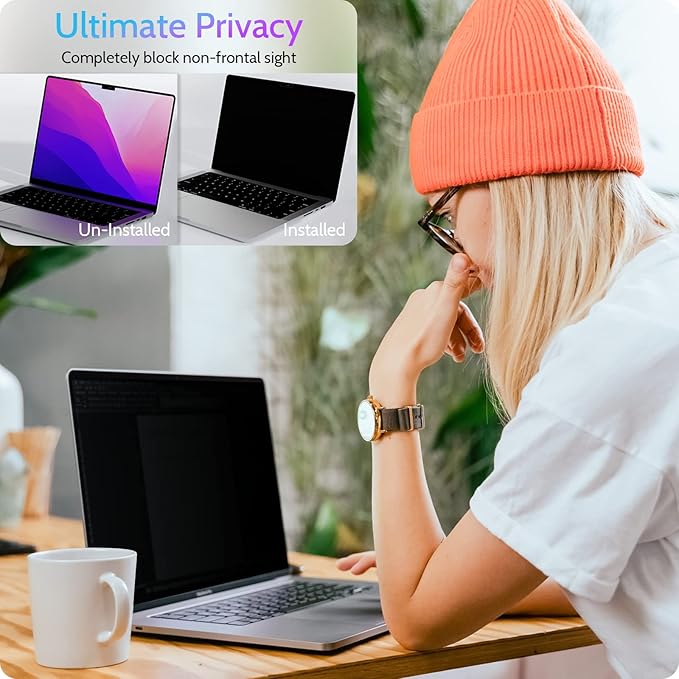 Magnetic Privacy Screen for MacBook Pro 16 Inch (2021-2025, M1, M2, M3, M4), 16inch Removable Matte Anti Blue Light Glare Private Filter Protector for Mac Pro 16.2" Laptop