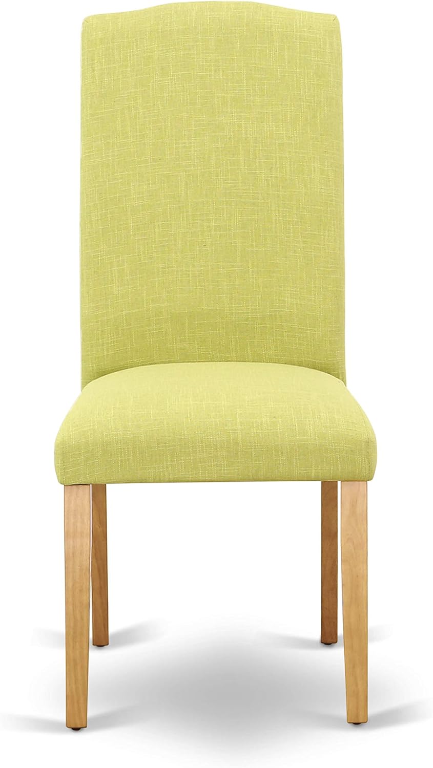 East West Furniture CAEN5-OAK-07 5 Piece Modern Dining Table Set Includes a Rectangle Wooden Table and 4 Limelight Linen Fabric Upholstered Parson Chairs, 36x60 Inch, Oak