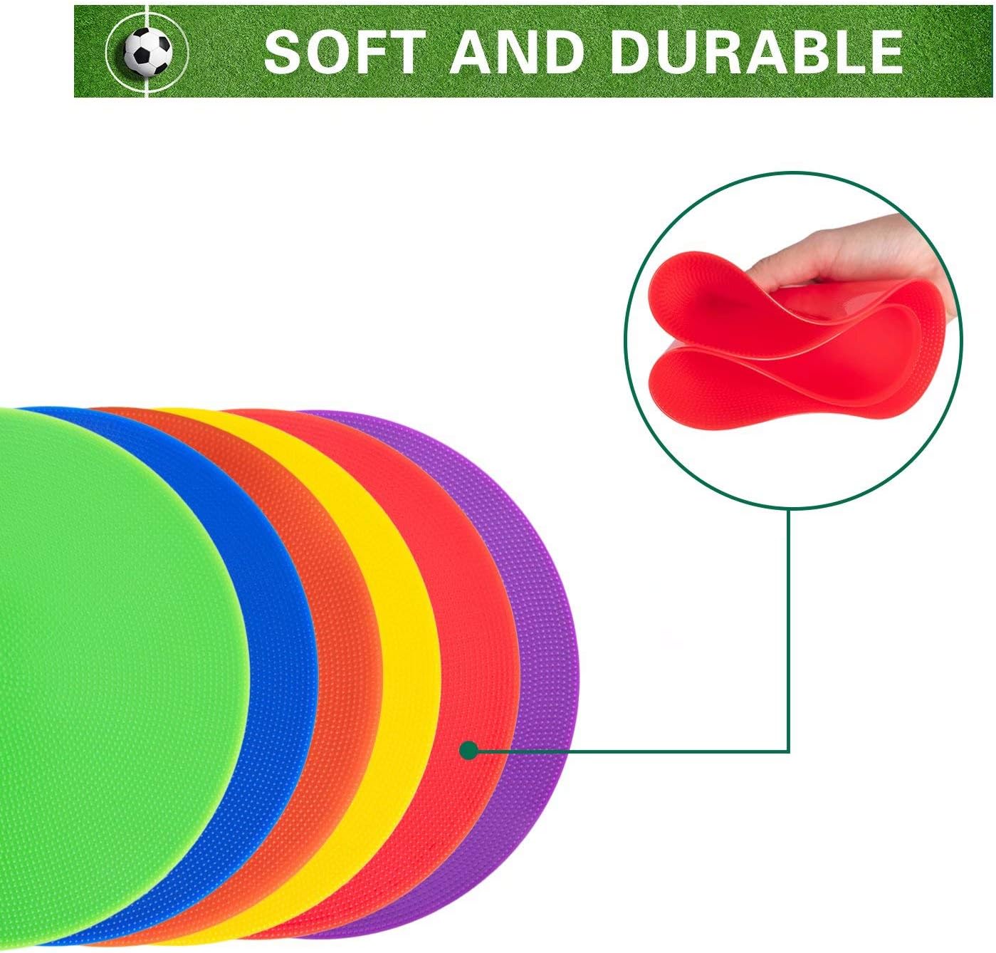 Spot Markers 9 Inch 10 Inch Non-Slip Rubber Agility Markers for Football, Basketball Training Markers, Dance Practice and Drills with Flat Cones Points