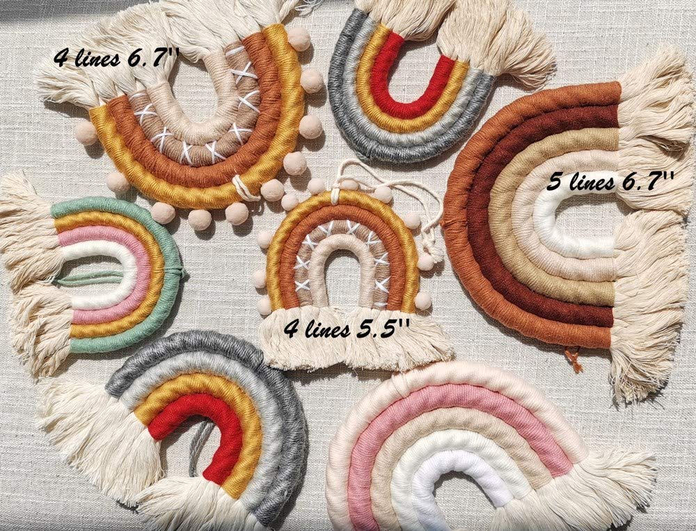 ZWA Rainbow Wall Hanging, Handmade Macrame Wall Art Decor for Nursery Kids Room Home