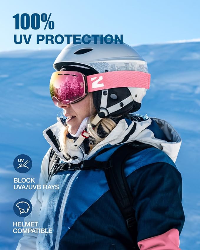 ZIONOR X Ski Goggles - OTG Snowboard Goggles Detachable Lens for Men Women Adult