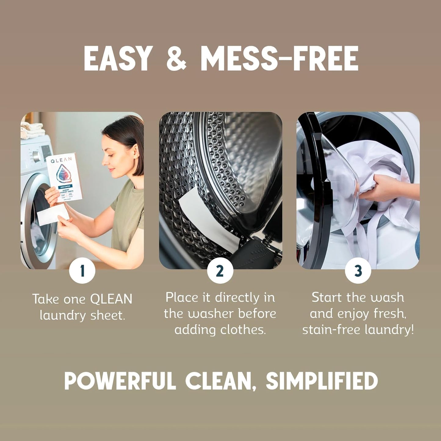 QLEAN Laundry Detergent Sheets (Travel Size 10 Loads) – Travel Laundry Detergent Sheets for Sensitive Skin, Unscented Fragrance Free Eco-Friendly Laundry Soap, HE & Standard Washer Safe, Stain Remover