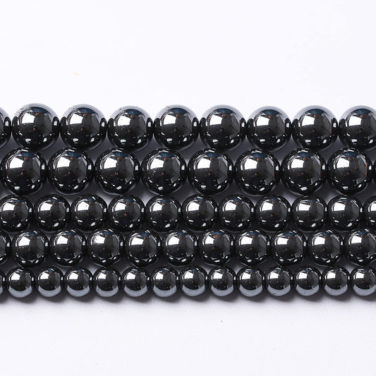 71pcs 6mm AAA Black Hematite Beads Natural Stone Gemstone Round Loose Beads for Jewelry Making DIY Bracelets Necklace Earrings