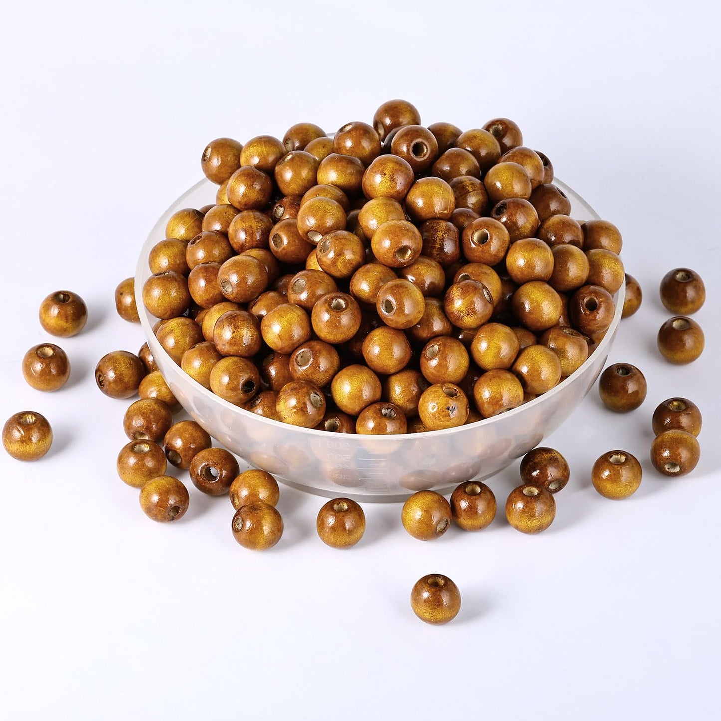 [400PCS] Coffee Wooden Beads, 16mm Large Round Coffee Painted Natural Wood Loose Spacer Beads Bulk for DIY Crafts Festival Home Party Decoration