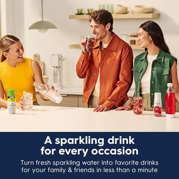 SodaStream Terra Sparkling Water Maker (Misty Blue) with CO2, DWS Bottle and Bubly Drop