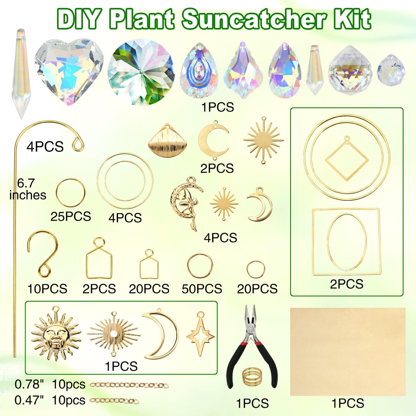DIY Sun Catcher Kits for Adults, 260 pcs Crystal Suncatchers Making Suppliers for Garden Plant Windows Hanging Art and Crafts for Women Valentines Mother's Day Birthday Gifts Home Decor