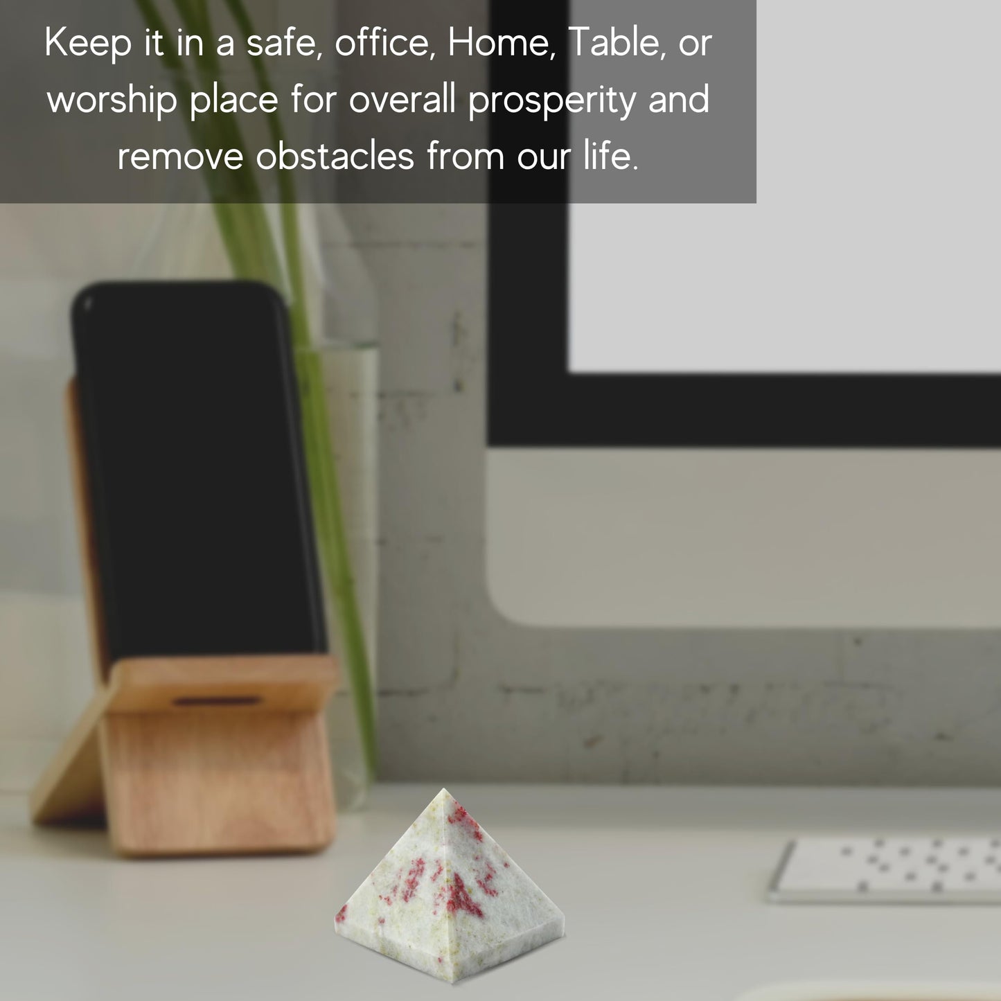 Amazing Gemstone Cinnabarite Pyramid Crystal Healing Stones - 1" Great Pyramid Figurine of Natural Stone Pyramid for Meditation, Reiki, Chakra Balancing and Crystal Pyramids Grid