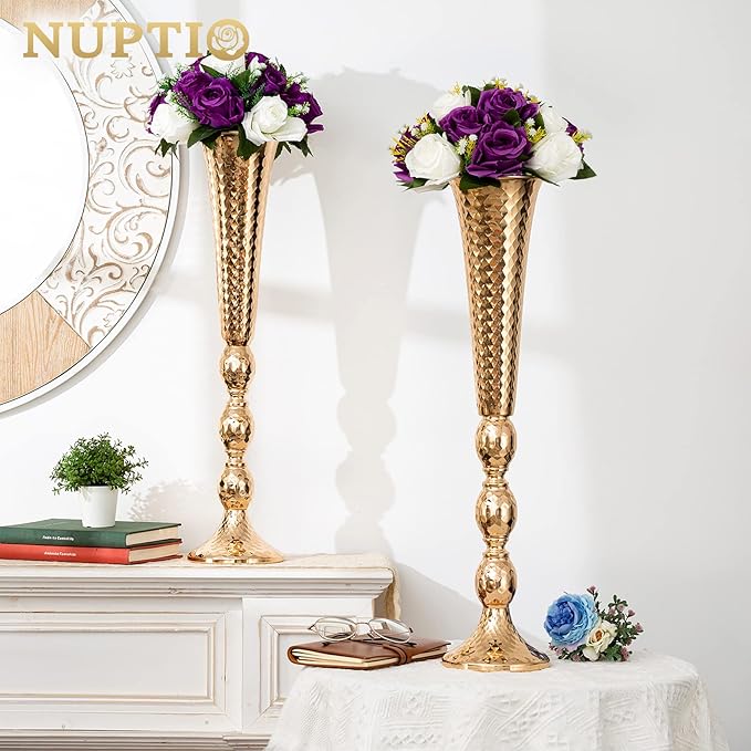 NUPTIO Flower Centerpieces for Wedding Tables: 6 Pcs Purple & White Artificial Flower Ball Arrangement for Christmas Thanksgiving Party - Fake Floral Rose for Bridal Shower Decor