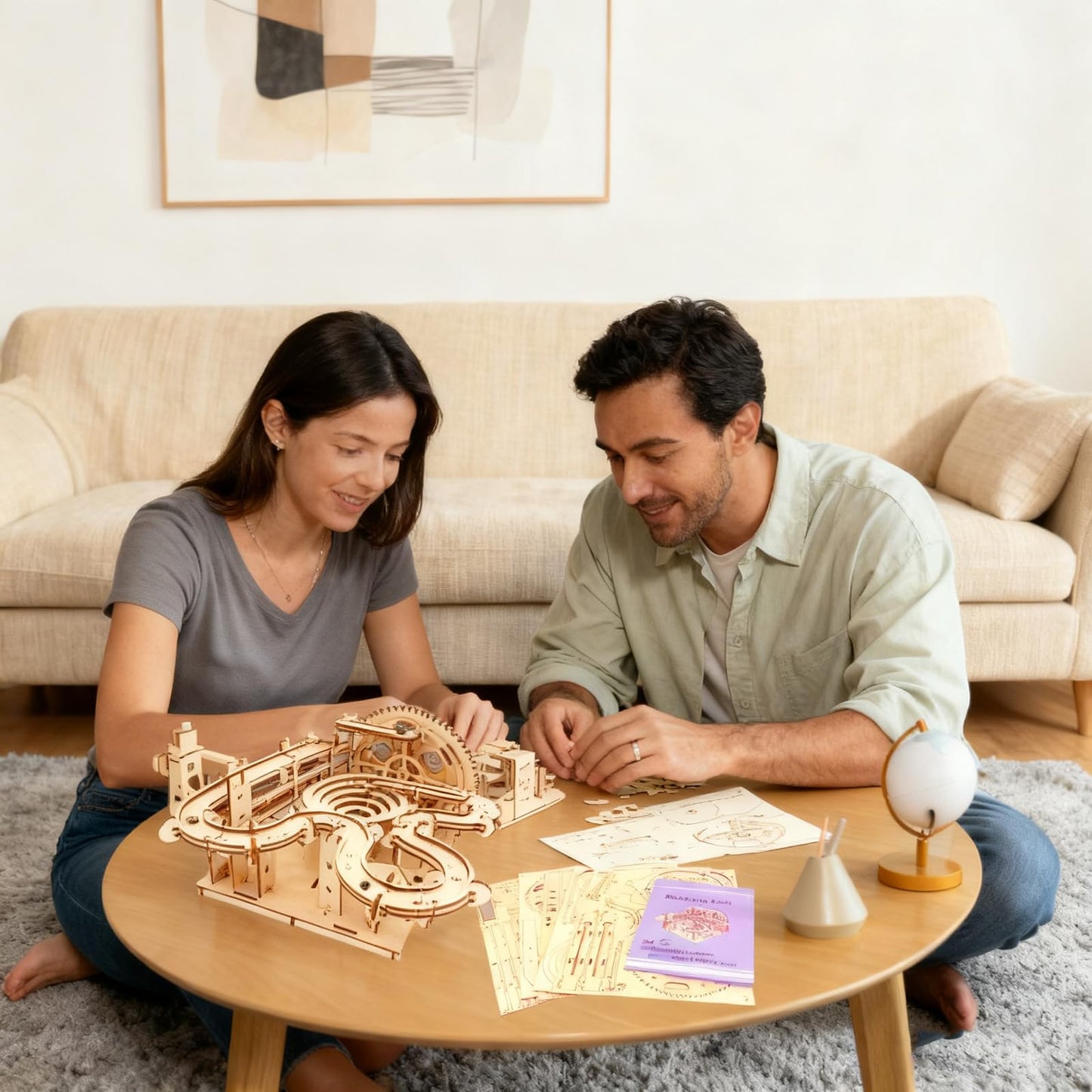 3D Puzzle Wooden Marble Run for Adults DIY Mechanical Puzzle Assembly Wood Crafts to Build Wood Model Kit for Adult Age 14+ Years Old