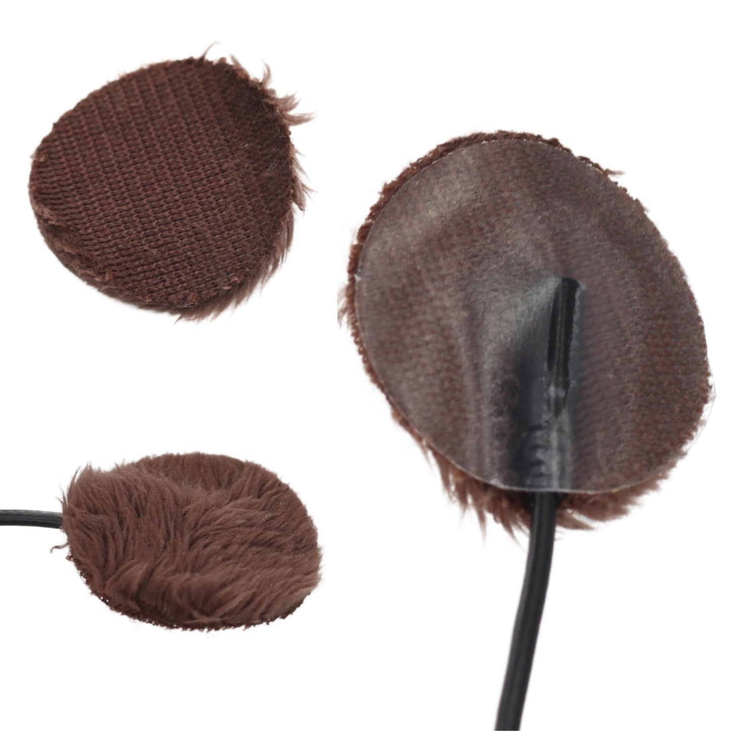 Ursa Plush Circles - 5Mm Length Short Fur Lav Covers. Reusable & Super Soft. 25Mm Diameter (100X Circles, Brown)