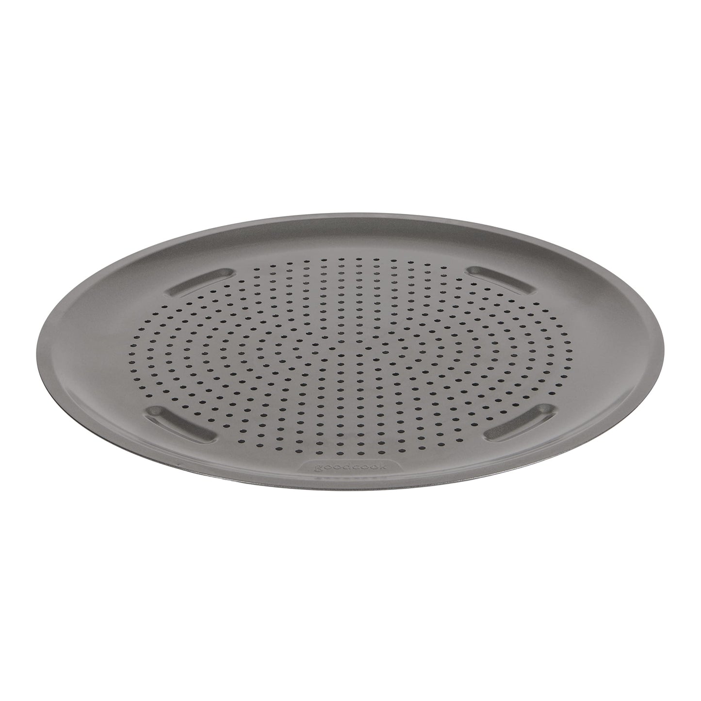GoodCook AirPerfect 14 Inch Insulated Nonstick Carbon Steel Pizza Pan with Cutting Guides, Perforated, Gray