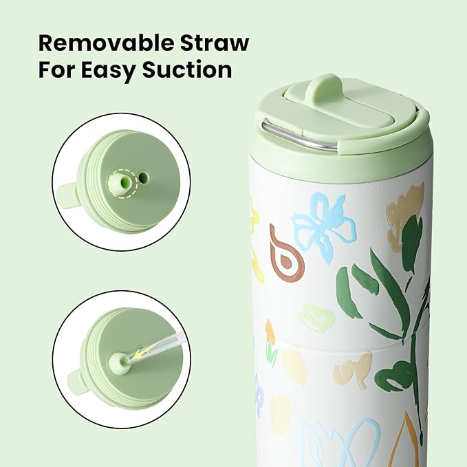 BOTTLE BOTTLE Insulated Water Bottle 24oz with Straw Lid and Handle for Sports Travel Gym Stainless Steel Water Bottles Double-Wall Vacuum Metal Leak Proof BPA-Free
