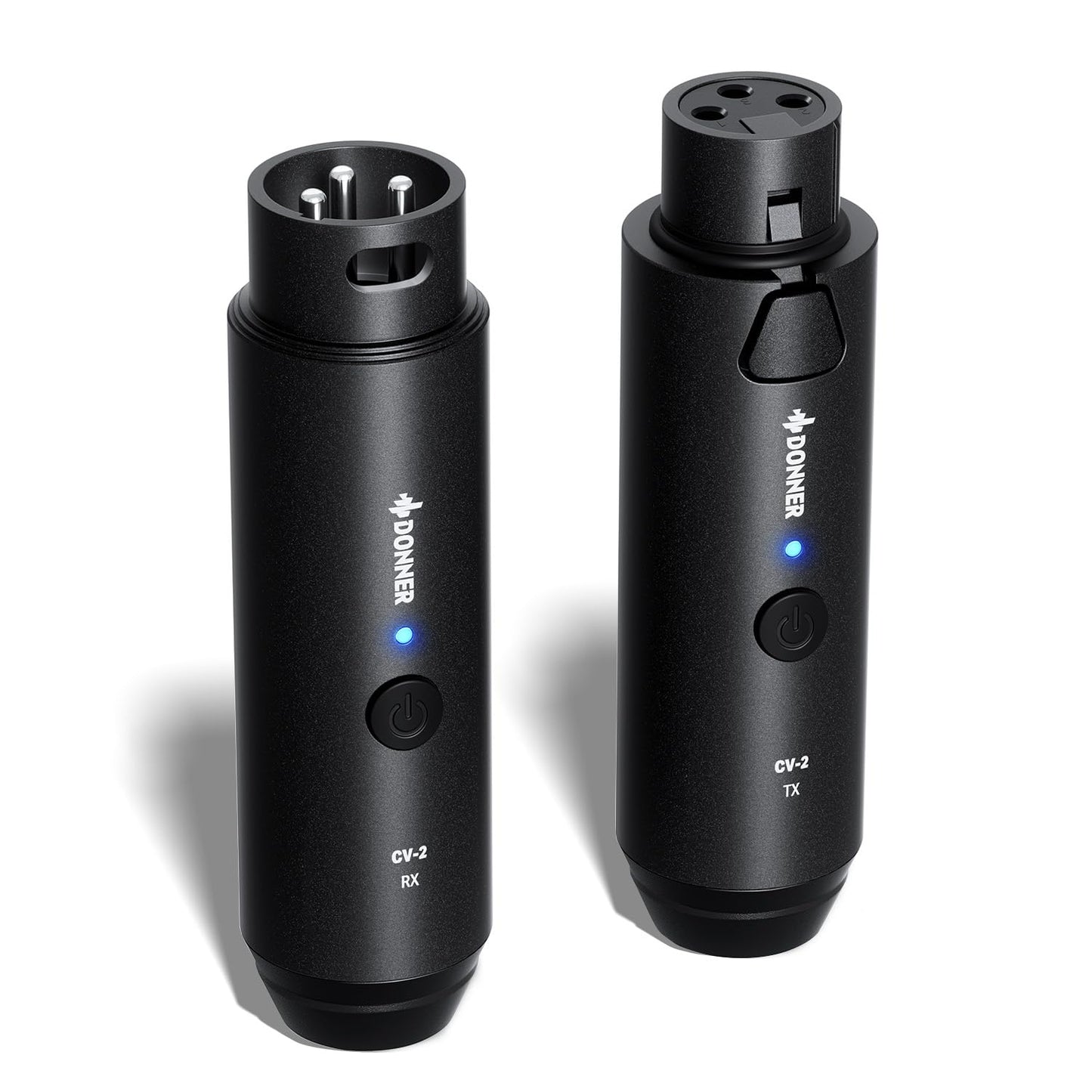 Donner Wireless XLR Microphone Transmitter Receiver, 2.4GHz Plug-on Wireless Mic Adapter with 24-bit/192kHz High-Resolution for