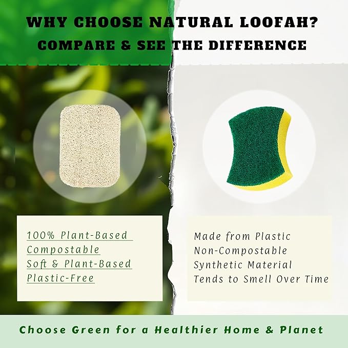 Natural Loofah Dish Sponge,Compostable, Kitchen Sponge,All-Purpose,Non-Toxic,Plant-Based,Eco-Friendly (Pack of 30)