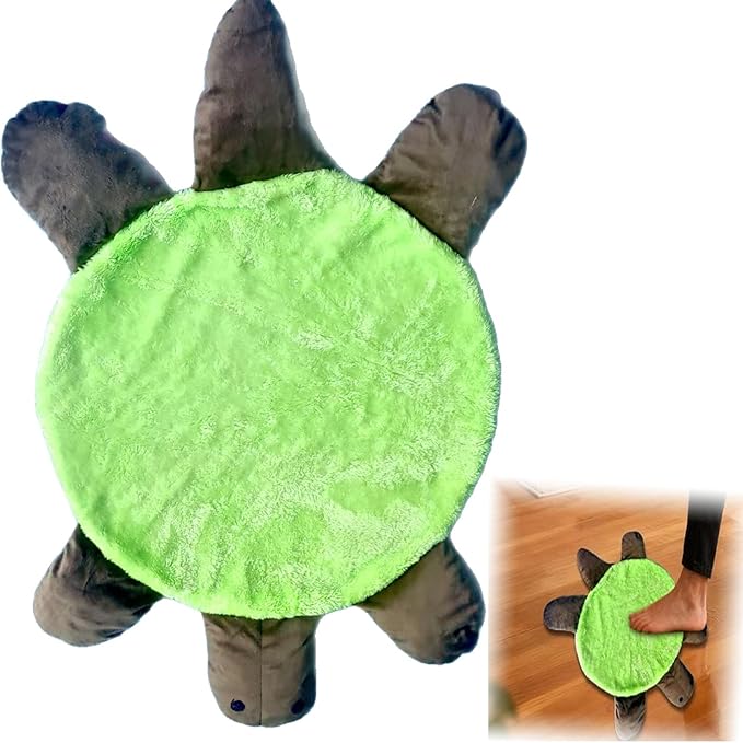 15''Adorable Turtle Floor Cleaning Mop - Machine Washable Hand & Foot Mop, Effortlessly Cleans Tile & Hardwood Floors, Fun Home Cleaning Tool