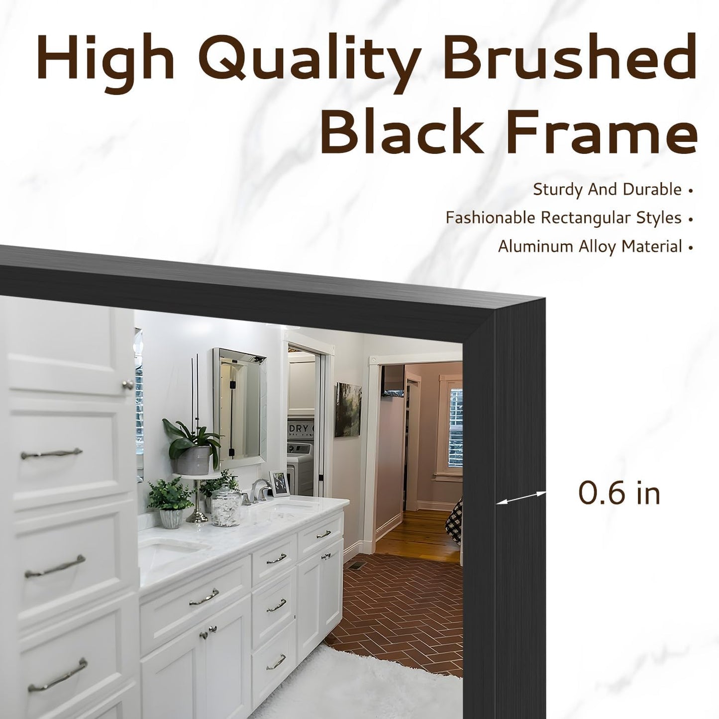 Black Bathroom Mirror 24x36 Inch Rectangular Wall Mirrors Modern Farmhouse Mirror Mounted Rectangle Hanging Mirror Frosted Metal Frame for Bathroom Bedroom Entryway Living/Dressing Room
