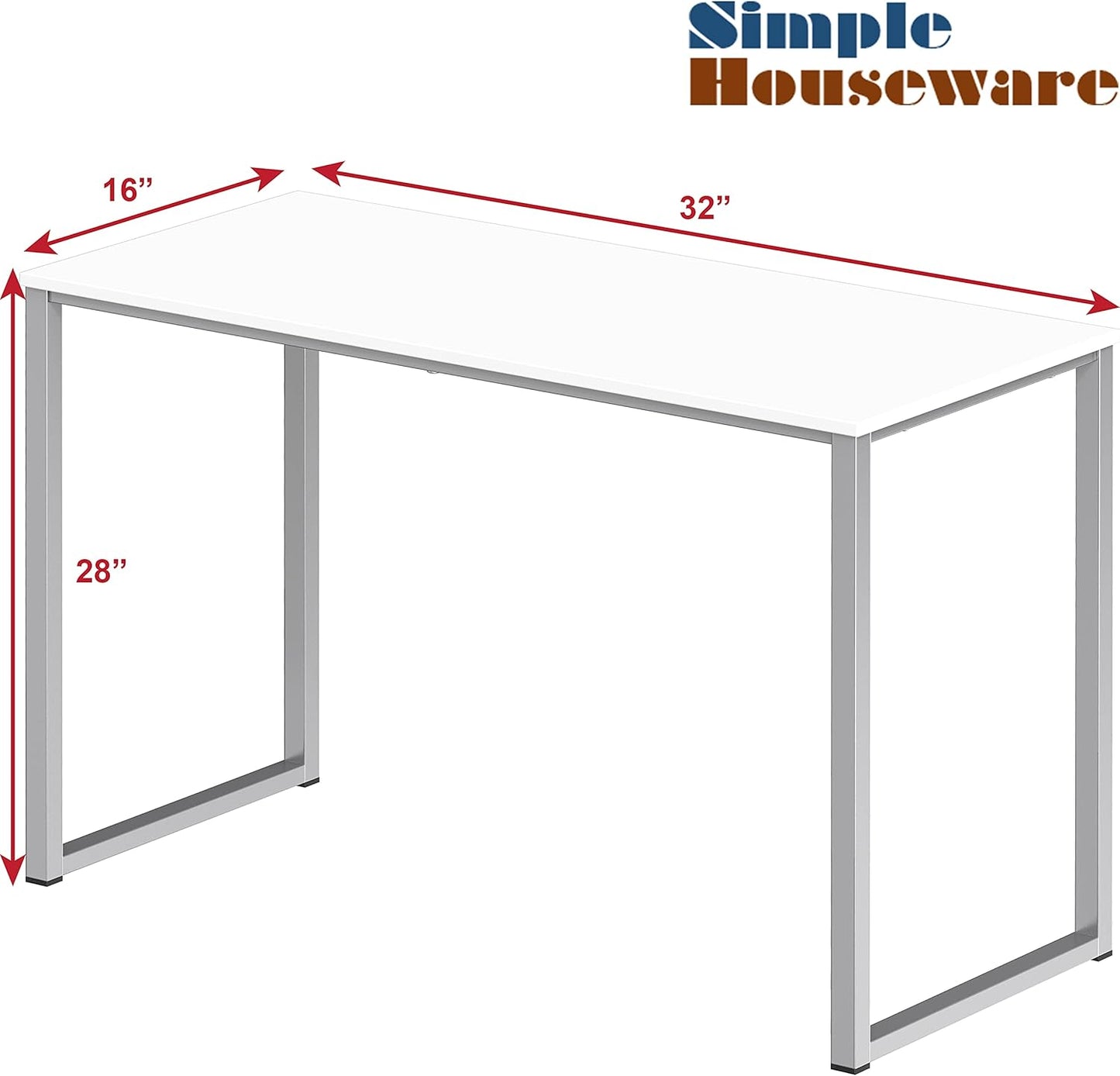 SHW Mission 32-Inch Home Office Computer Desk, White