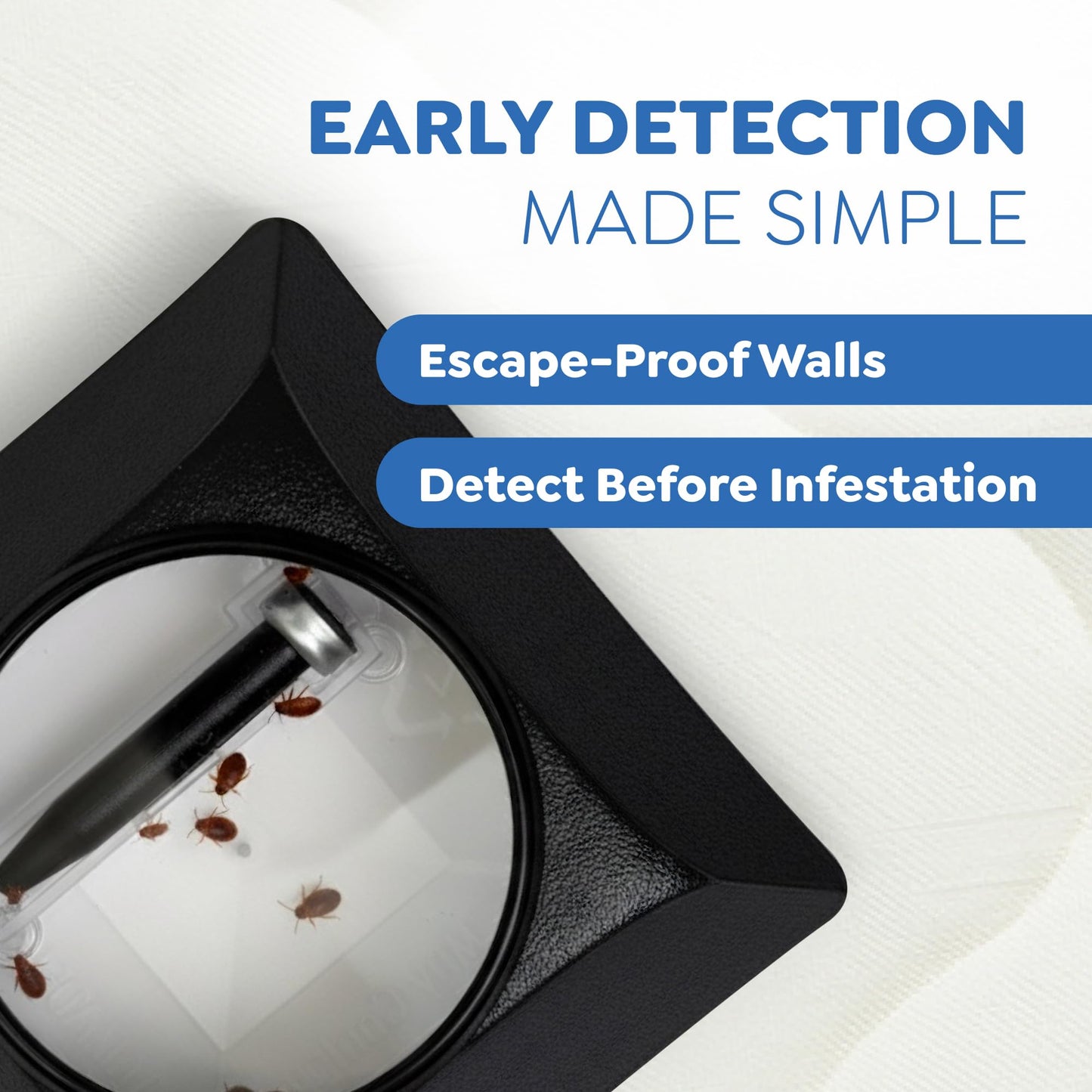 Riddy Bed Bug Detection Kit, Bed Bug Trap and Lure for Early Detection and Monitoring, Safe for Mattress, for Home or Travel, 4 Pack (Includes 4 Traps and 4 Lures)