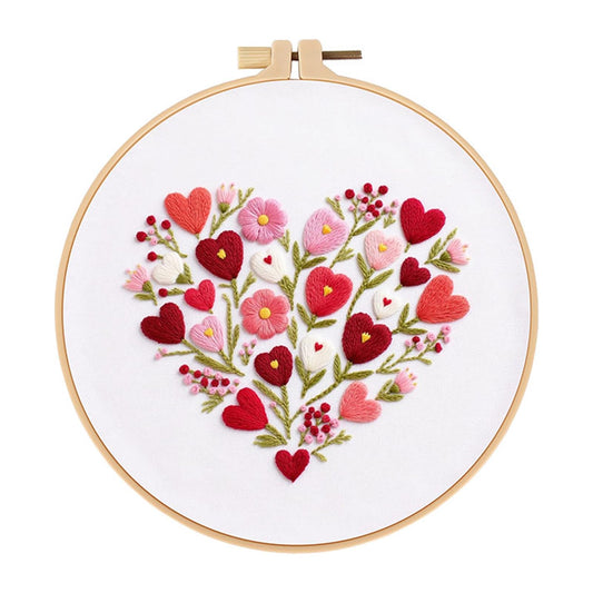 spicssa Embroidery Kit for Beginners Adults, Cross Stitch Kits with Pre-Stamped Patterns, 7.8-Inch Hoop, Threads & Needles, Step by Step Instructions, DIY Needlepoint Craft Women