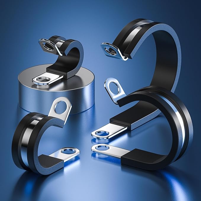 100 PCS 3/4 Inch Cable Clamps - 304 Stainless Steel, Insulated, Hose, Pipe, Sturdy, Wire Clamps