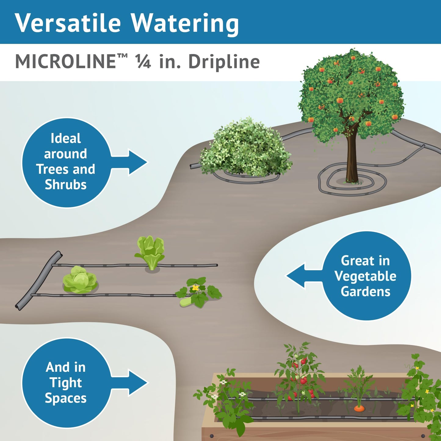 DIG ML-056, 50’, ¼” Microline™ Dripline - Enhanced 6” Emitter Spacing, UV-Resistant, Perfect for Diverse Garden Layouts (Black)