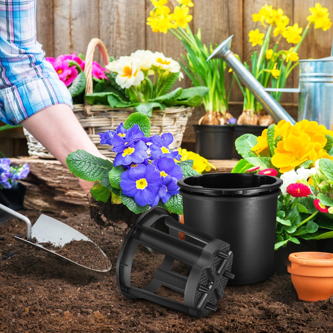 Sosoport Garden Plant Pot Potato Planter Plant Grow Bucket Tomato Groeing Pot with Drainage Hole for Vegetables Fruits Flowers