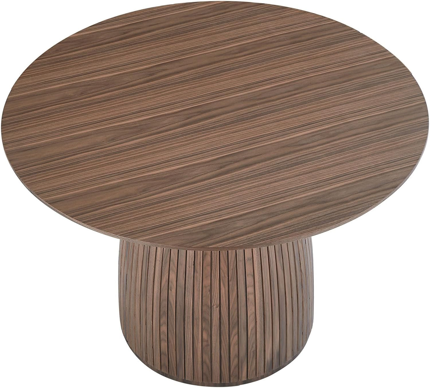 Wooden Kitchen Round Dining Table for 4-6, Round Kitchen Table with Circular Tabletop with Wood Pedestal Base, Rustic Farmhouse Furniture