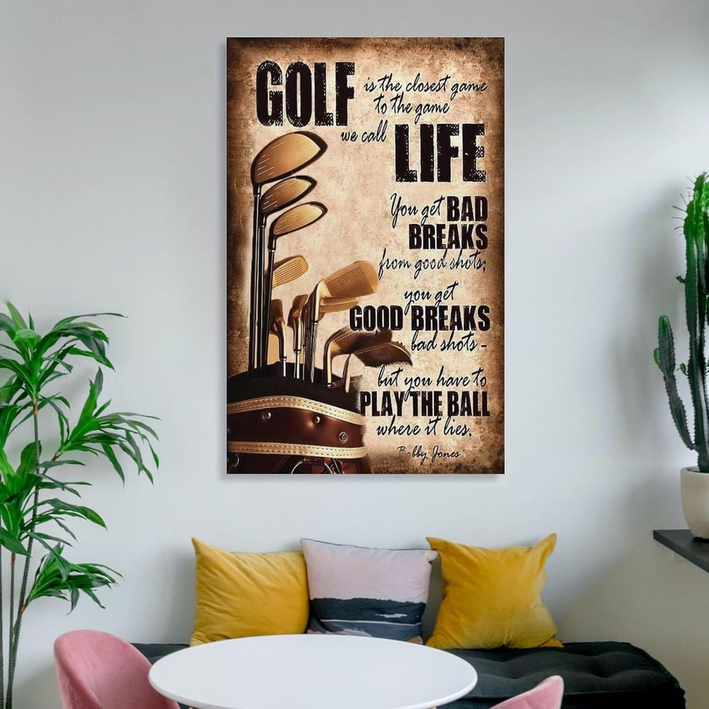Golfing Classic Vintage Golf Life Art Posters, Sport Lovers Gifts, Canvas Painting And Wall Art Pictures Are Used For Room Aesthetics And Decoration 24x36inch(60x90cm)