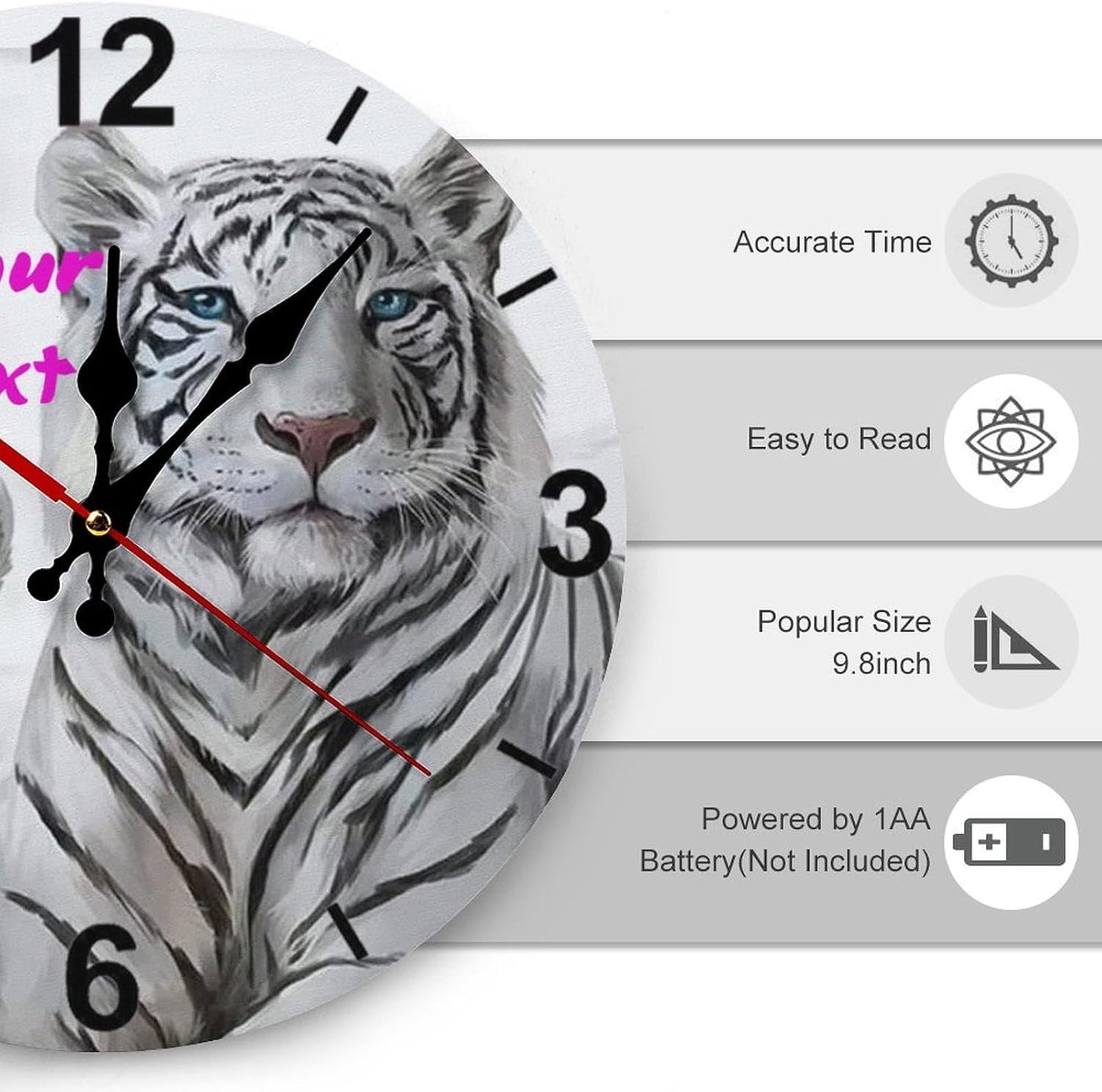 Custom Wall Clock,Personalized Wood Clock add Your Photo/Text,Customizable Silent Round Decoration for Kitchen Bathroom 10inch1 style3
