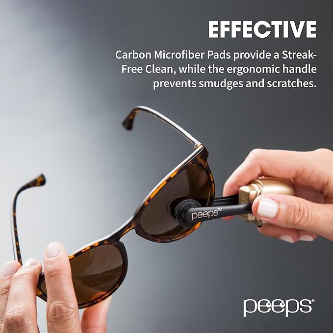 CarbonKlean Peeps Eyeglass Lens Cleaner - Efficient and Durable Carbon Microfiber Technology - Exclusively Used by NASA - 500 Uses (Injected Purple)