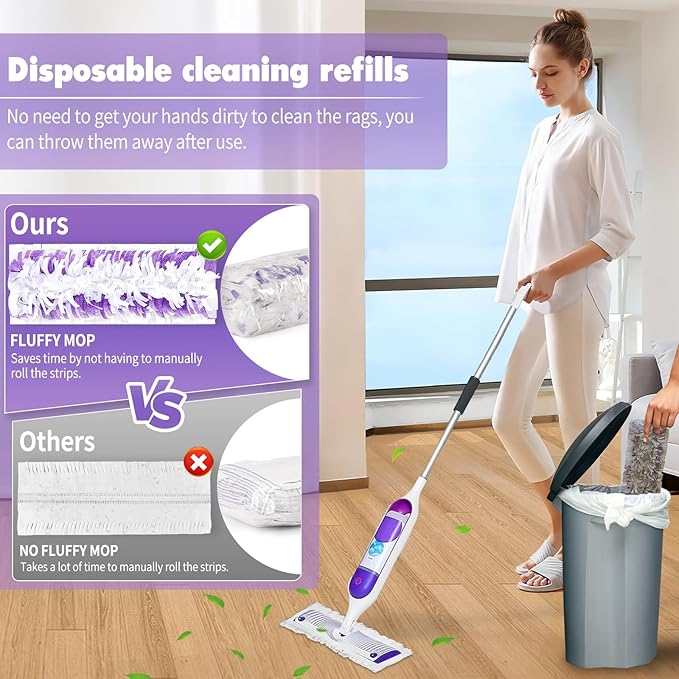 50 Pack Disposable Power Mop Pads for Swiffer Power Mop Pads,Compatible with Swiffer Power Mop Refills,Thickened Multi-Surface Replacement for Swiffer Wet Pads Refill on All Finished Floors
