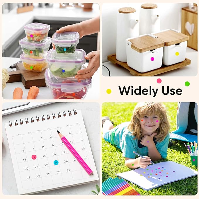 6000 PCS 1/4" Small Dot Stickers Round Color Coding Labels Circle Dots Labels Sticker for Office, Classroom Etc