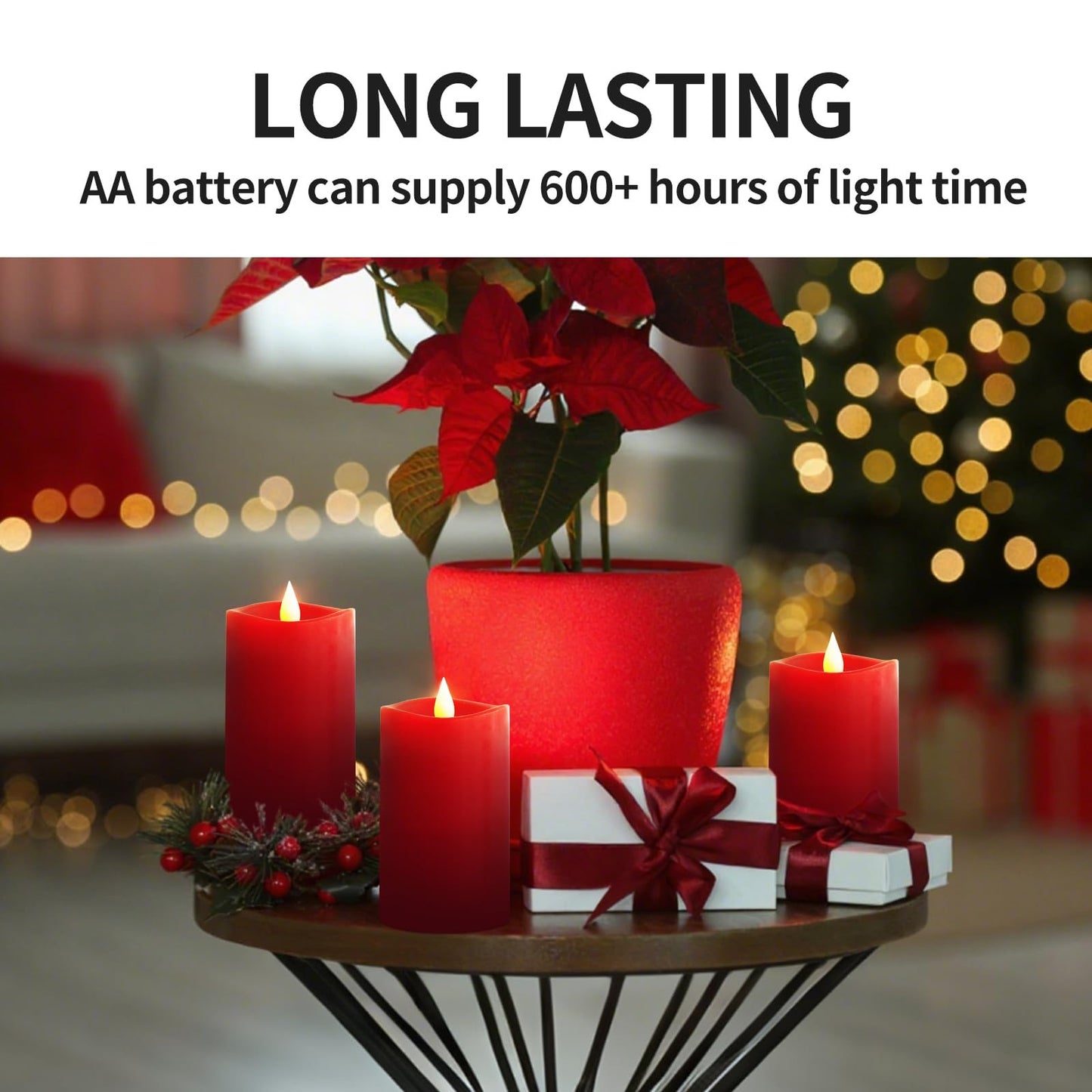Asldoiweh 3X5 Flickering Flameless Candles Set Of 3, 2Aa Battery Life 600 Hours Battery Candles Flickering With Timer,5 Inch Fla