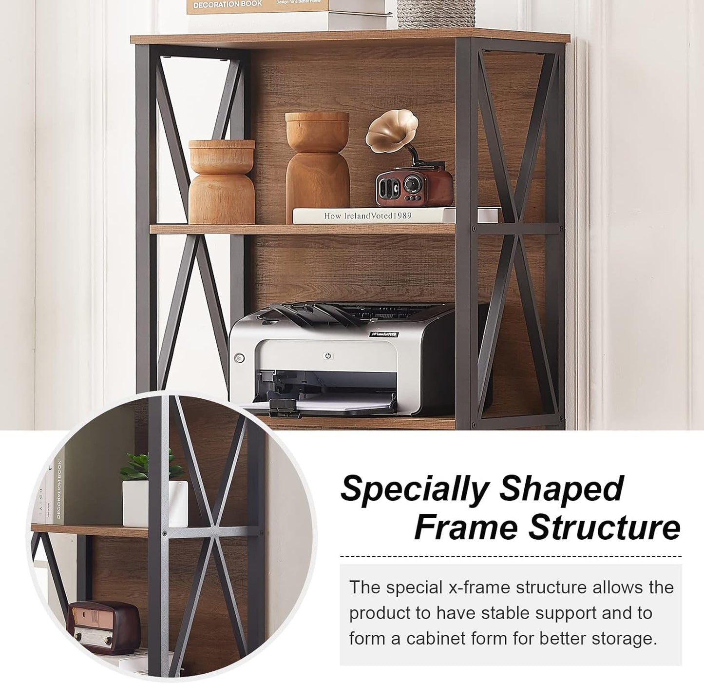 HOMISSUE Tall Bookshelf, 6-Tier Book Shelf, Rustic Wood Metal Bookshelves and Bookcases, Freestanding and Industrial Open Bookcase for Home Office, Living Room and Bedroom, Vintage Brown