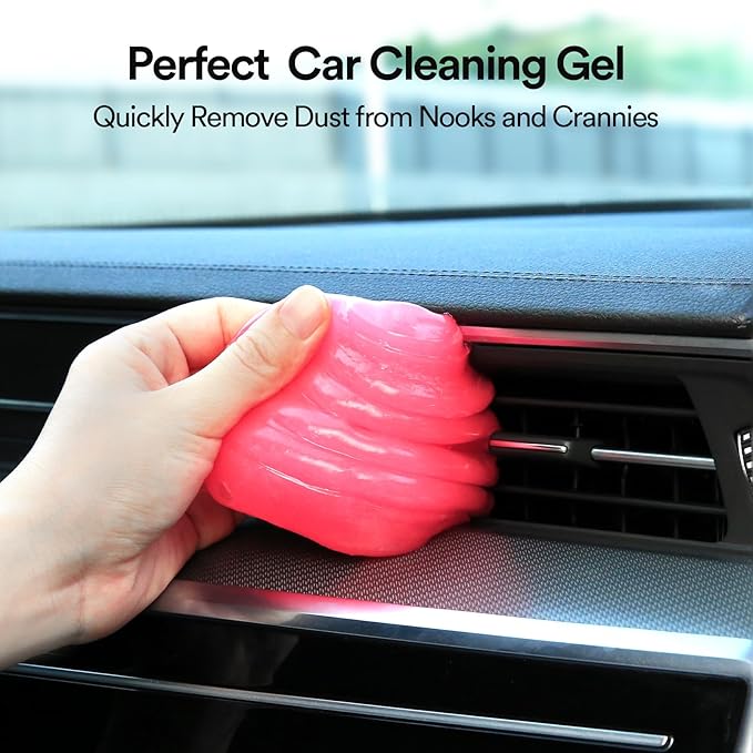PULIDIKI Car Cleaning Gel Detailing Putty Auto Detail Tools Car Interior Cleaner Slime Supplies Car Accessories Christmas Stocking Stuffers Gifts for Women Teens White Elephant Gifts Adult Pink 2Pack