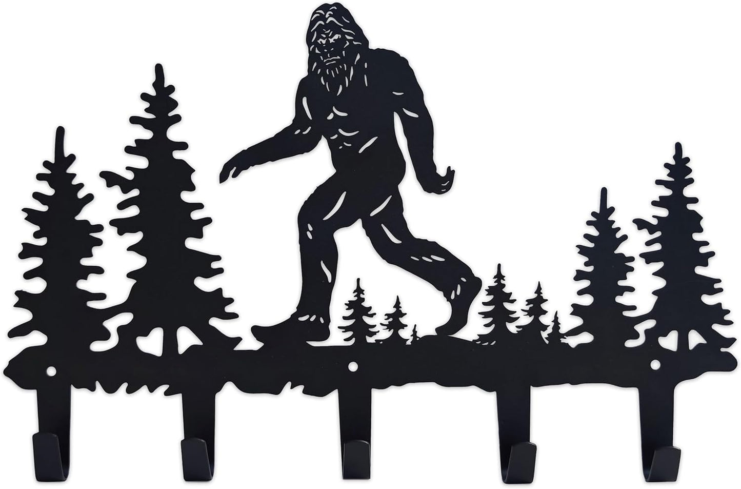 Bigfoot Sasquatch Metal Coat Hooks Wall Mount-Bigfoot Sasquatch Hangers and Key Holder-Clothes Hat Rack and Backpack Hanger Decor for Storage, Living Room, Hallway, Office Gift