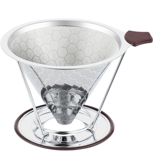 Pour Over Coffee Filter, CHDEXU Stainless Steel Coffee Dripper with Stand, Paperless Reusable Filter with Removable Cup