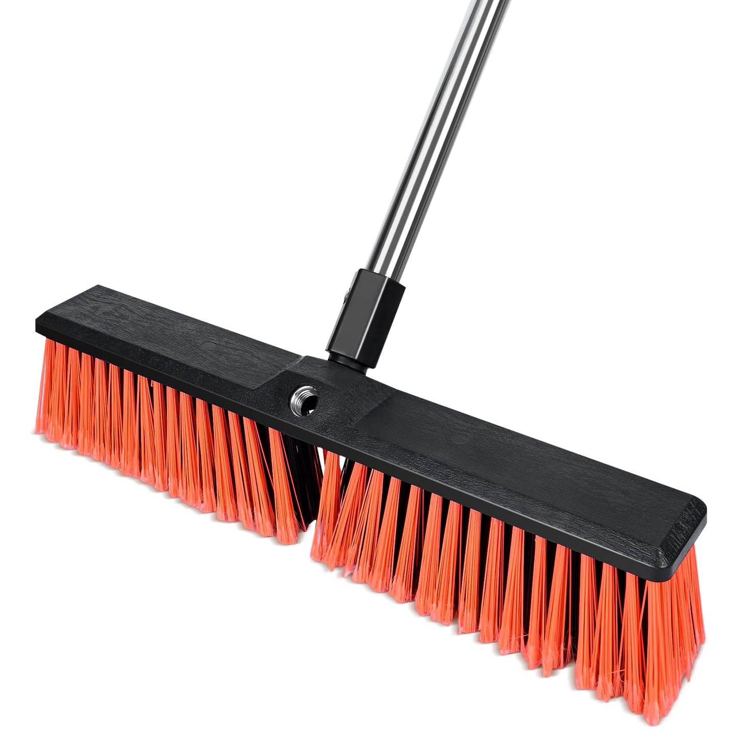 Push Broom, Heavy Duty Outdoor Broom with 55" Long Handle for Cleaning of Patios, Driveways, Garages, Patios, Warehouses and Concrete Floors, 18 Inches