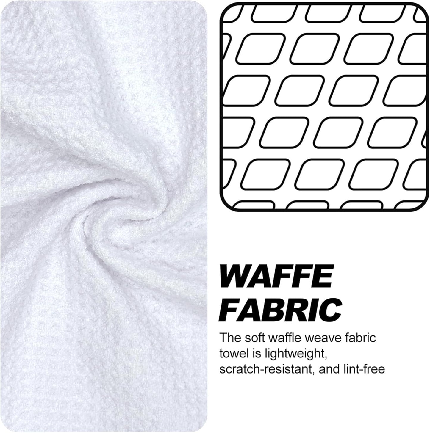 Small Magnetic Golf Towel with Clip, Microfiber Waffle Design - Industrial Strength Magnet for Glof Balls, Golf Bags, Carts Clubs - White