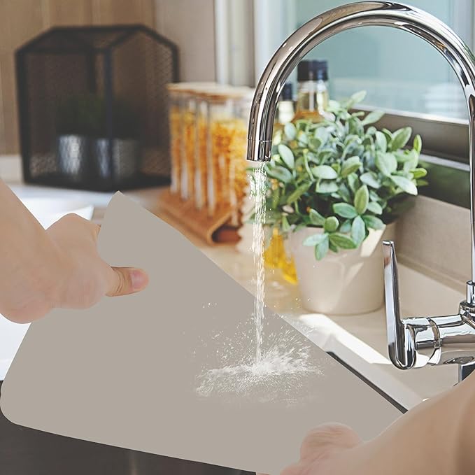 Silicone Mat for Kitchen Counter, Silicone Mat Trimable to Size (Light Grey, 15.7×11.8inch-2pcs), BPA-Free Silicone Placemat, Heat-Resistant NonSlip Table Mat for Air Fryer, Countertop Protector Mat