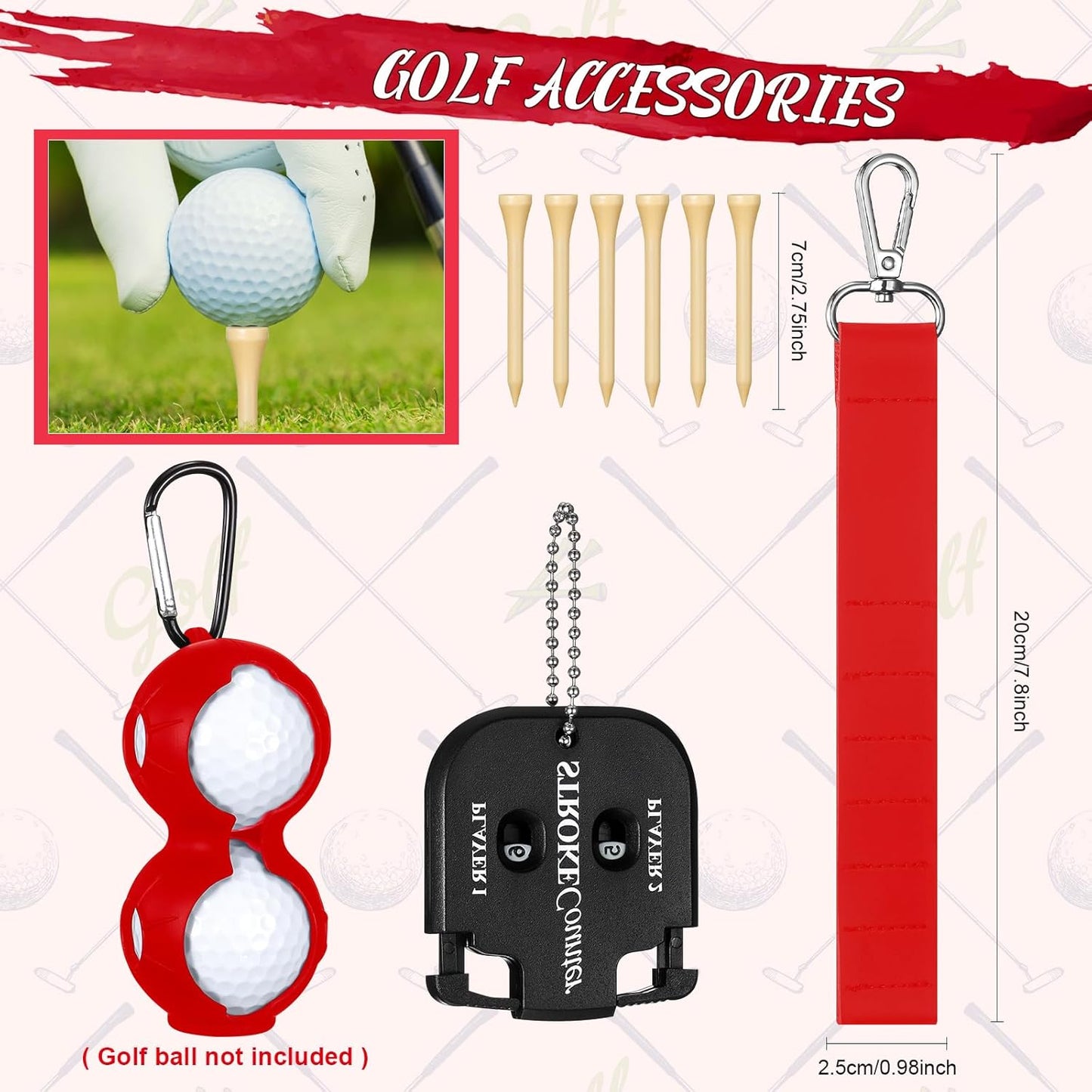 Syhood 21 Pcs Golf Club Cleaning Kit Accessories Golf Brush, Towel, Groove Sharpener, Divot Repair Tool, Ball Alignment Kit Gift for Christmas Portable Tool Kit for Men or Women