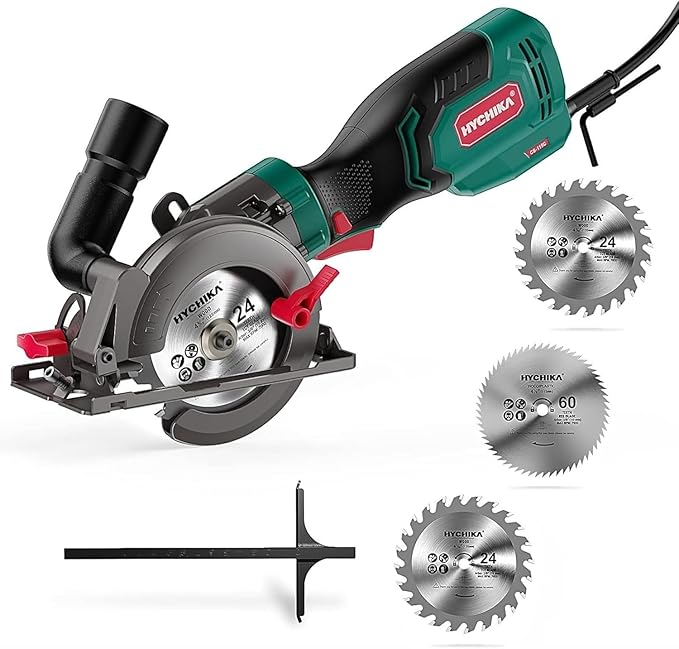 HYCHIKA Heat Gun,Orbital Sander 3.8Amp 450W,6.2A Mini Circular Saw,Reciprocating Saw,180W Rotary Tool,50W LED Work Light,6-Tool Power Tool Combo Kit
