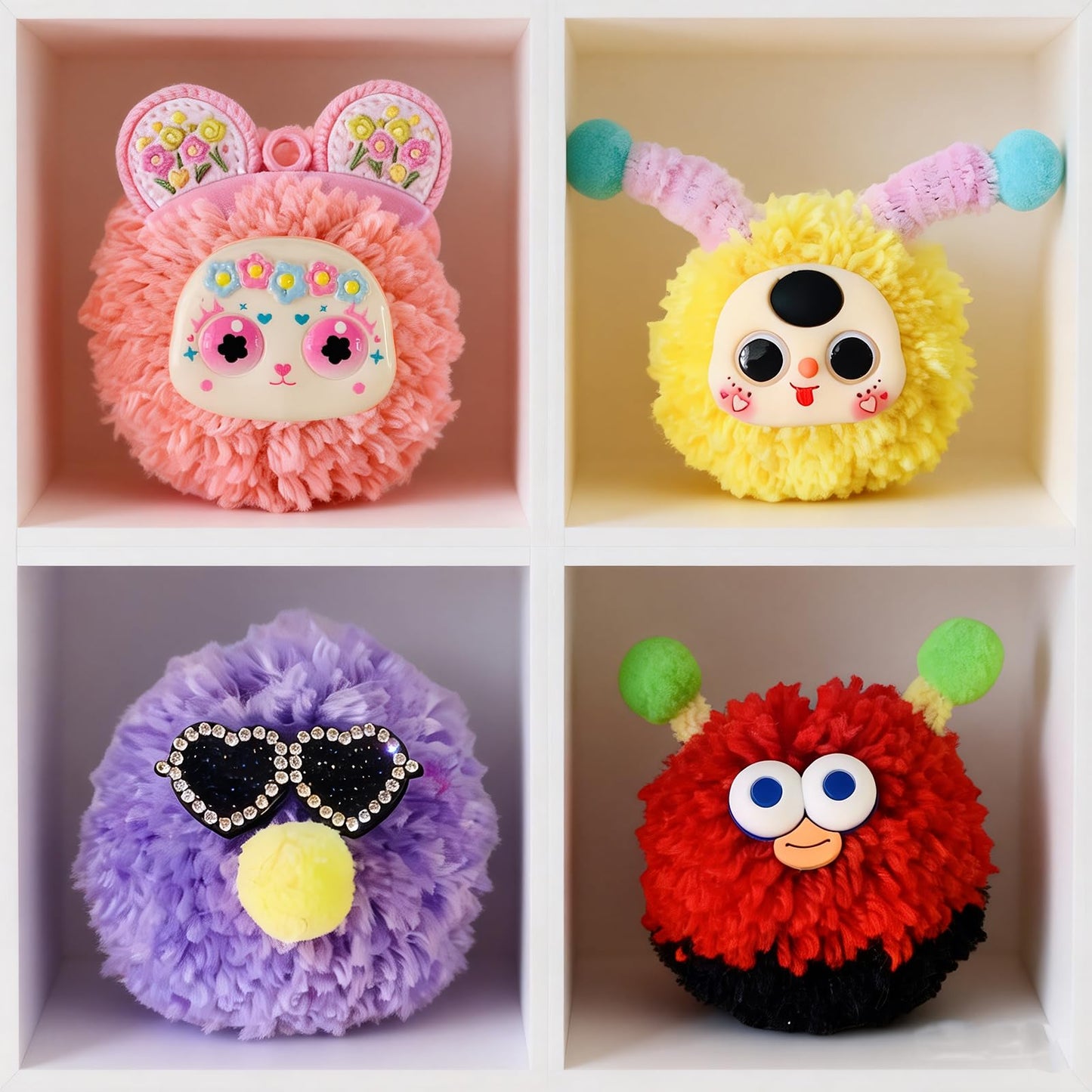 Pom Poms Maker Kit ,DIY Keychain Making Supplies,Craft Kit for Adult