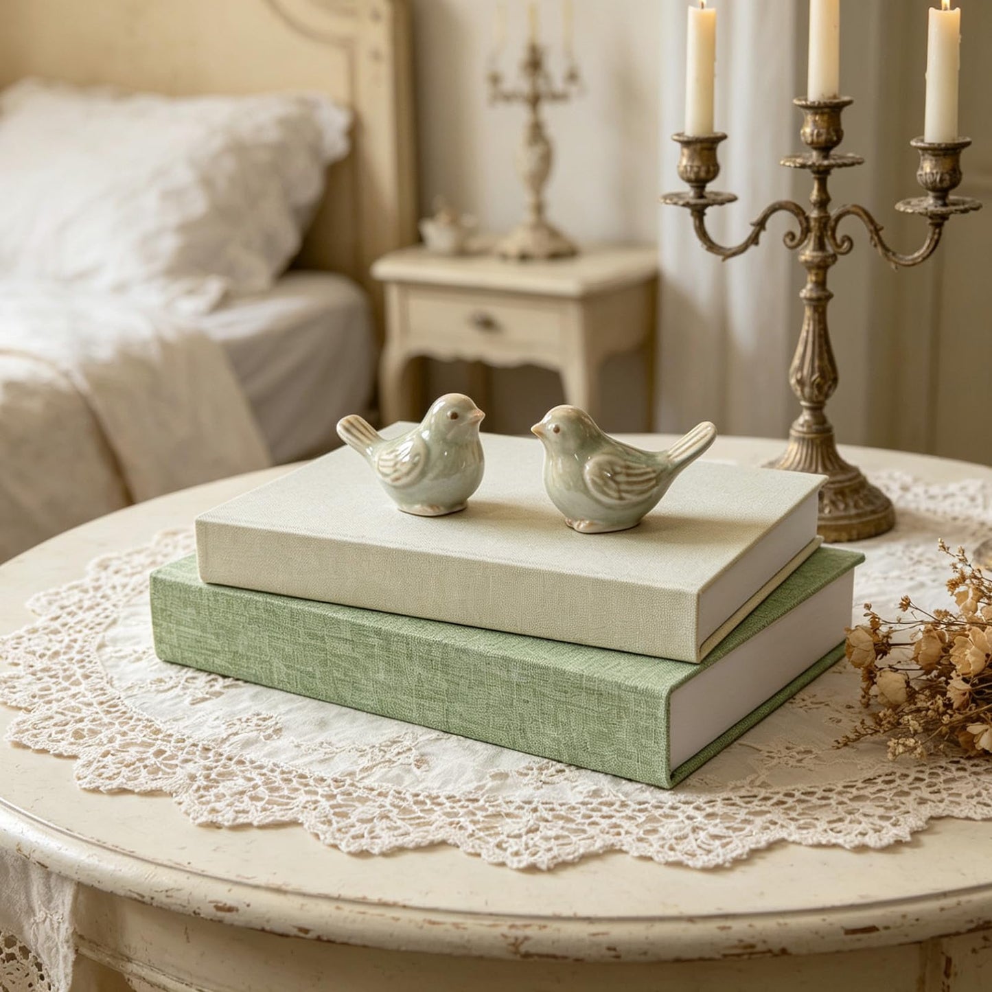 NSdawali Decorative Books Set of 2 Linen Fabric Faux Storage Fake Book Boxes Coffee Table Books Decor Aesthetic for Home Office Entryway Bookshelf Mantel Decoration Photo Storage Box (Sage and White)