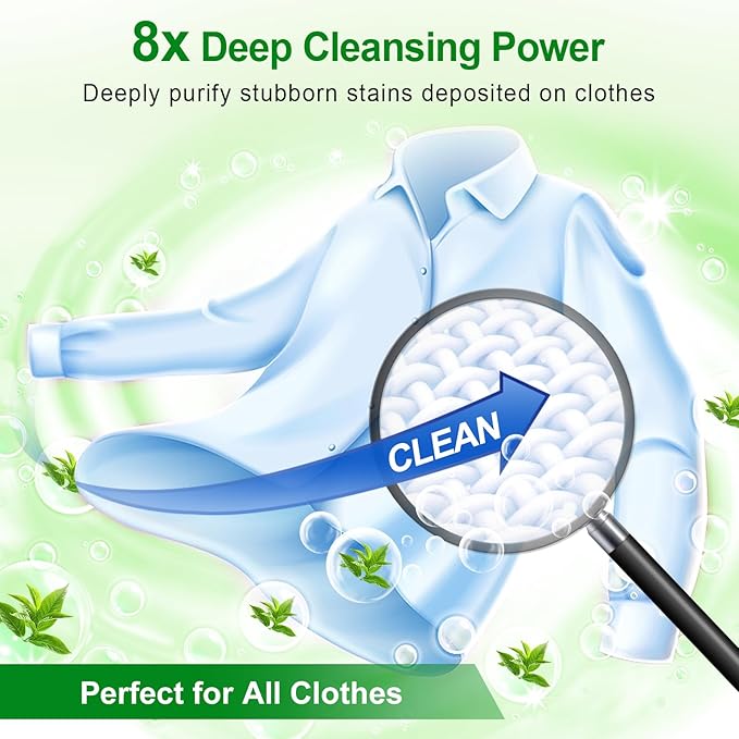 Laundry Detergent Sheets - Up To 128 Loads, Hypoallergenic, Eco-Friendly Forest Scent, Biodegradable, Plastic Free, Liquidless Laundry Sheets Suitable for Sensitive Skin