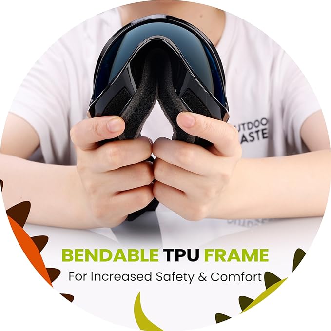 OutdoorMaster Kids Ski Goggles - Helmet Compatible Snow Goggles for Boys & Girls with 100% UV Protection